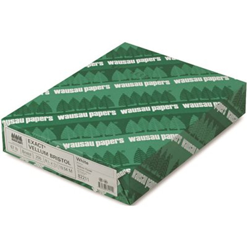 NEENAH PAPER EXACT VELLUM BRISTOL COVER STOCK, 67 LBS., 8-1/2 IN. X 11 IN., WHITE, 250 SHEETS