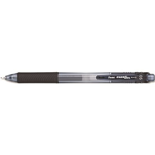 ENERGEL X ROLLER BALL RETRACTABLE GEL PEN, BLACK INK, FINE, DOZEN