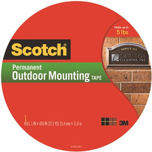Scotch 1 in. x 37-1/2 ft. Permanent Outdoor Mounting Tape
