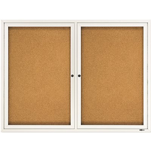 Quartet 36 in. x 48 in. Bulletin Board with Natural Cork Surface and Silver (1-Each)