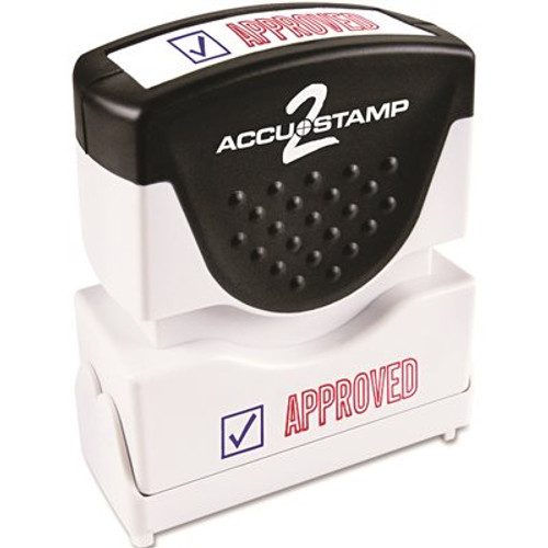Consolidated Stamp ACCUSTAMP2 SHUTTER STAMP WITH MICROBAN, RED/BLUE, APPROVED, 1-5/8 IN. X 1/2 IN.