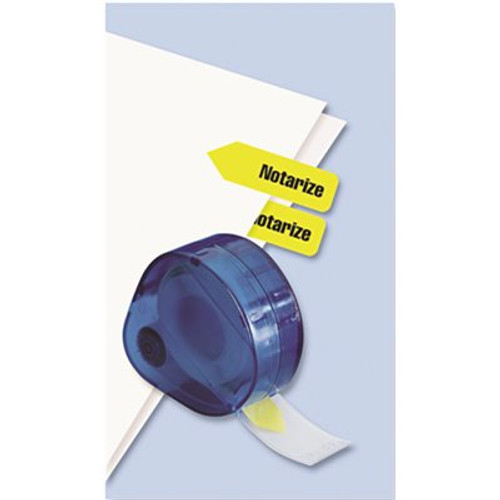 REDI-TAG CORPORATION ARROW PAGE FLAGS IN DISPENSER, "NOTARIZE", YELLOW, 120 FLAGS/DISPENSER
