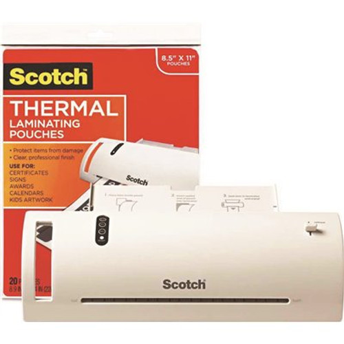 Scotch 9 in. Wide Includes 20 Letter Size Pouches Thermal Laminator Value Pack