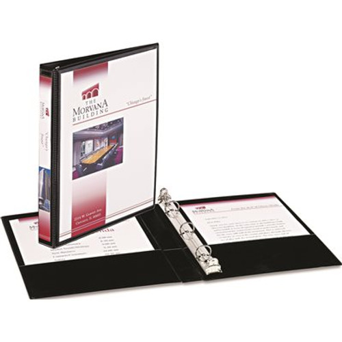 Avery Dennison AVERY DURABLE VINYL VIEW BINDER, ROUND RING, 8-1/2 IN. X 5-1/2 IN., 1/2 IN. CAPACITY, BLACK