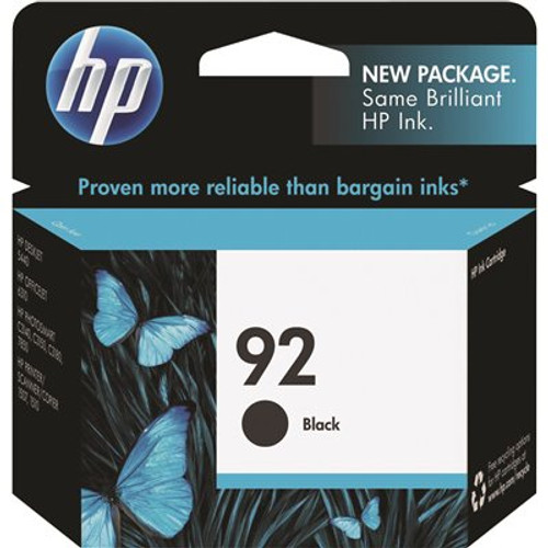 HP 92 Original Inkjet Ink Cartridge, Black