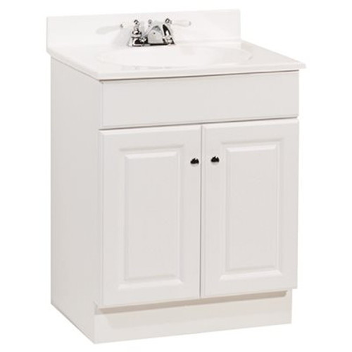 RSI HOME PRODUCTS 24 in. x 31 in. x 18 in. Richmond Bathroom Vanity Cabinet with Top with 2-Door in White