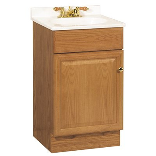 RSI Richmond 18-1/2 in. W x 16-1/4 in. D Bath Vanity in Oak with Cultured Marble Vanity Top in White with White Basin
