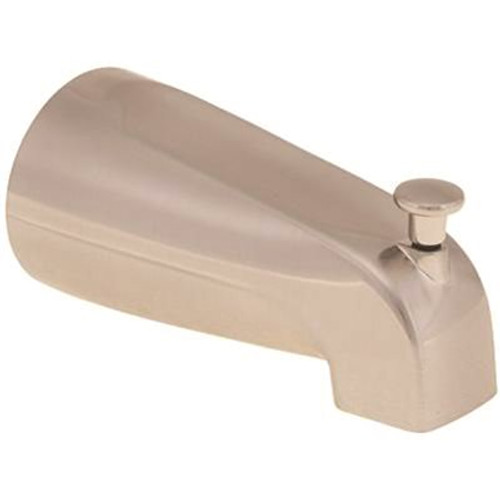 ProPlus Bathtub Spout with Top Diverter and Adjustable Slide Connector in Brushed Nickel