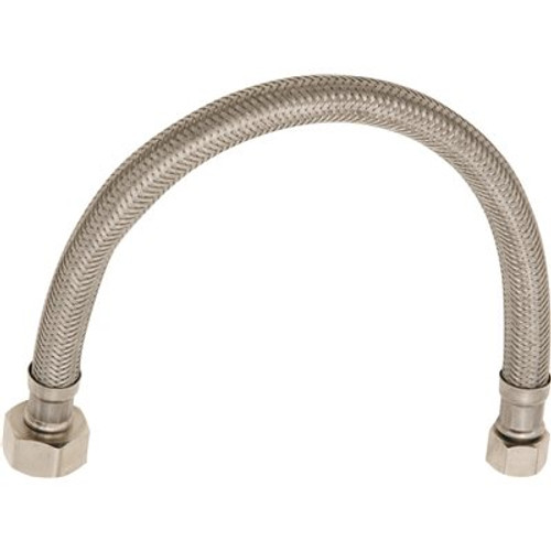 DuraPro 1/2 in. FIP x 1/2 in. FIP x 16 in. Braided Stainless Steel Faucet Supply Line