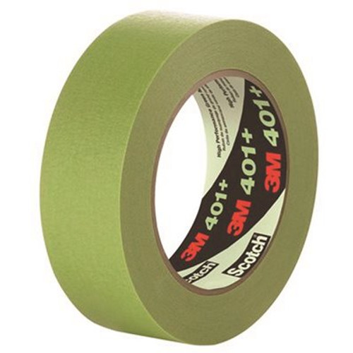 3M MASKING TAPE, HIGH PERFORMANCE, 401+, .94 IN. W X 60 YD., GREEN