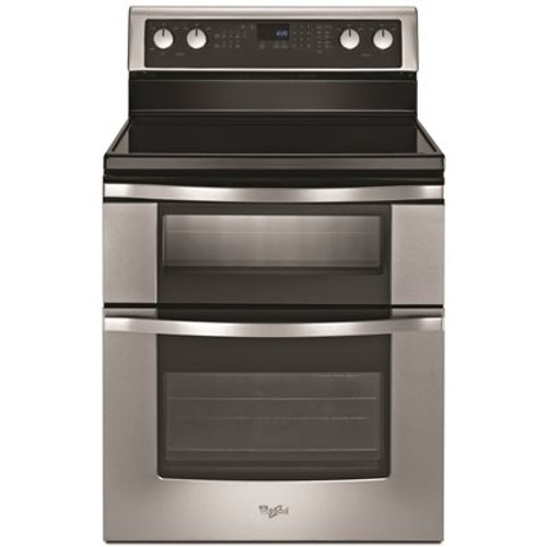 Whirlpool 6.7 cu. ft. Double Oven Electric Range with True Convection in Stainless Steel