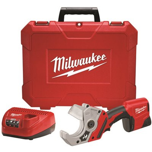 Milwaukee M12 12V Lithium-Ion Cordless PVC Shear Kit with One 1.5 Ah Battery, Charger and Hard Case