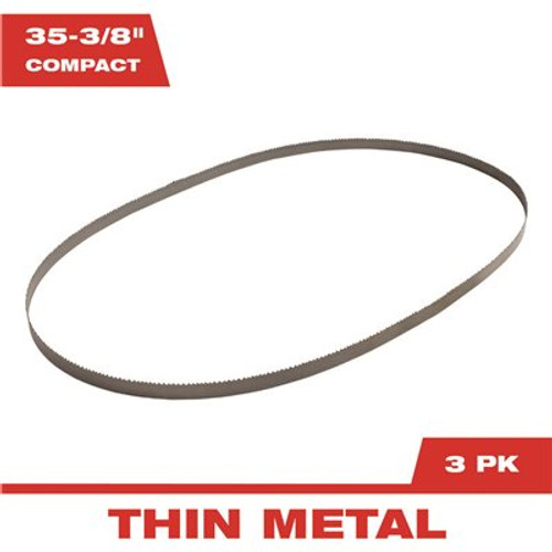 Milwaukee 35-3/8 in. 18 TPI Compact Bi-MetalBand Saw Blade (3-Pack) For M18 FUEL/Corded Compact Bandsaw