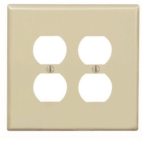 Leviton 2-Gang Midway Duplex Outlet Nylon Wall Plate, Ivory