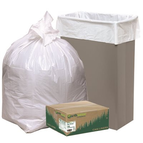 12 Gal. to 16 Gal. 24 in. x 33 in. 0.85 mil White Low-Density Trash Bags (15 Bags per Roll 10 Rolls per Case)