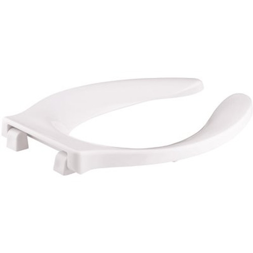 KOHLER Stronghold Elongated Open Front Toilet Seat with Self-sustaining Check Hinge in White