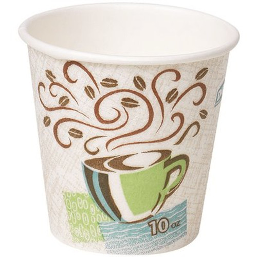 Dixie PerfecTouch 10 oz. Coffee Haze Disposable Insulated Hot Paper Cup (500 Hot Cups per Case)