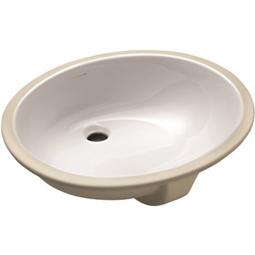 KOHLER Caxton Vitreous China Undermount Vitreous China Bathroom Sink in White with Overflow Drain