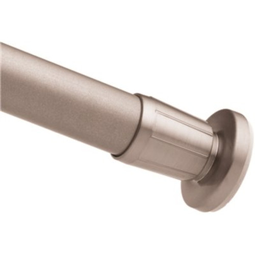 MOEN Donner 62 in. Straight Shower Rod with Adjustable Flange in Brushed Nickel