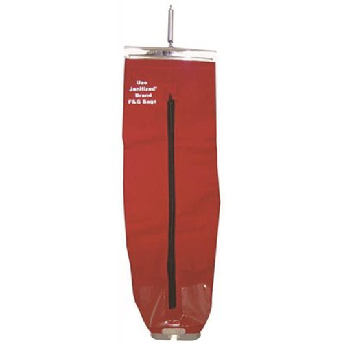 JANITIZED Red Cotton/SMS Lined Cloth Bag for Eureka Sanitaire with Lock, Top and Side Load 3/4 Zipper, Equivalent To 53416-1 JANITIZED Red Cotton/SMS Lined Cloth Bag for Eureka Sanitaire with Lock, Top and Side Load 3/4 Zipper, Equivalent To 53416-1