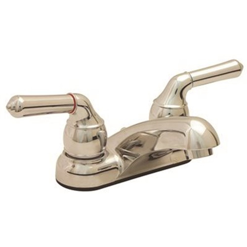 ProPlus 4 in. Centerset 2-Handle Bathroom Faucet with Pop-Up Assembly in Brushed Nickel