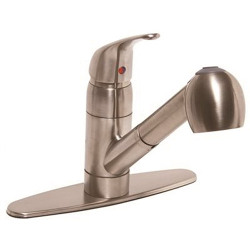 Premier Bayview Single-Handle Pull-Out Sprayer Kitchen Faucet in Brushed Nickel