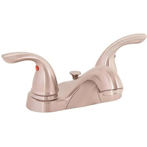 Premier Westlake 4 in. Centerset 2-Handle Bathroom Faucet with Brass Pop-Up in PVD Brushed Nickel