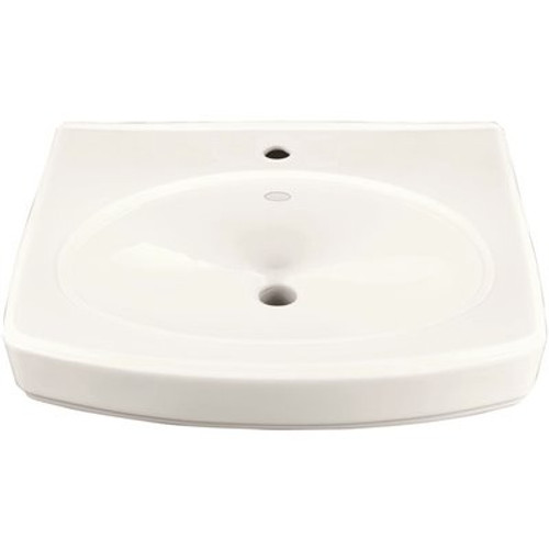KOHLER Pinoir Wall-Mount Vitreous China Sink Basin in White with Overflow Drain