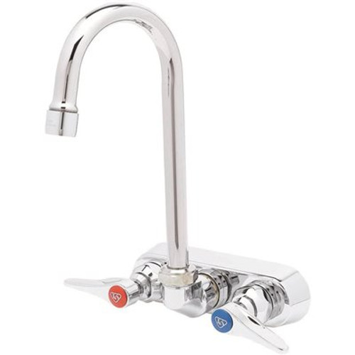 T&S Workboard 2-Handle Bar faucet in Polished Chrome