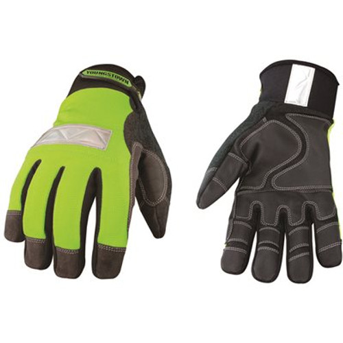 YOUNGSTOWN GLOVE COMPANY Large Safety Lime Waterproof Winter Gloves YOUNGSTOWN GLOVE COMPANY Large Safety Lime Waterproof Winter Gloves