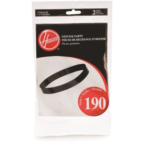 HOOVER Type 190 Agitator-Belts for Upright Vacuum Cleaners (2-Pack)