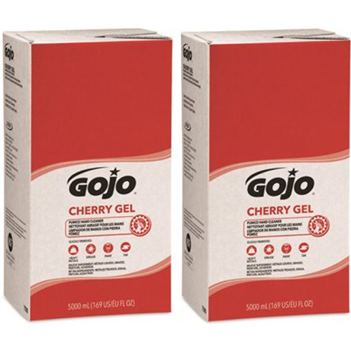 GOJO 5000 mL Heavy Duty Hand Cleaner Refill for GOJO PRO TDX Push-Style Dispenser, Cherry Gel Pumice (2-Pack Per Case)