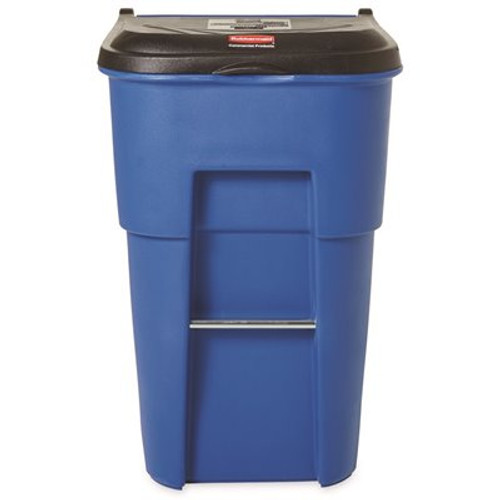 Rubbermaid Commercial Products Brute 95 Gal. Blue Rollout Recycling Trash Container with Lid