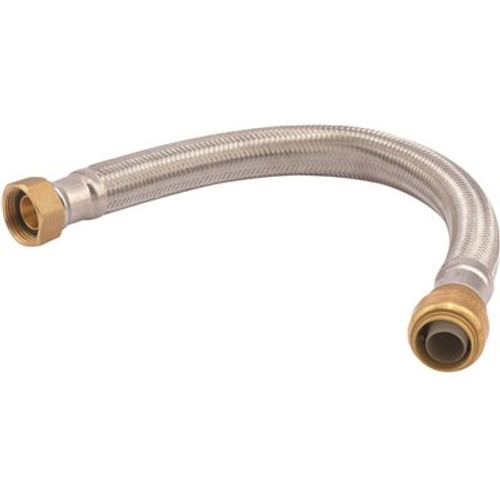 SharkBite 3/4 in. Push-to-Connect x 3/4 in. FIP x 15 in. Braided Stainless Steel Water Heater Connector SharkBite 3/4 in. Push-to-Connect x 3/4 in. FIP x 15 in. Braided Stainless Steel Water Heater Connector