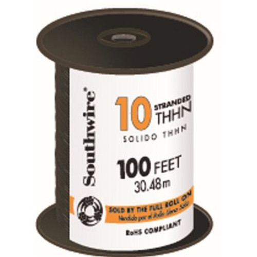 Southwire 100 ft. 10 Black Stranded CU THHN Wire