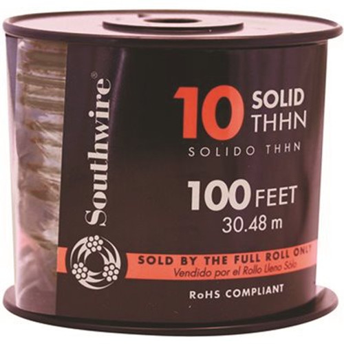 Southwire 100 ft. 10-Gauge Black THHN SIMPULL Solid Wire