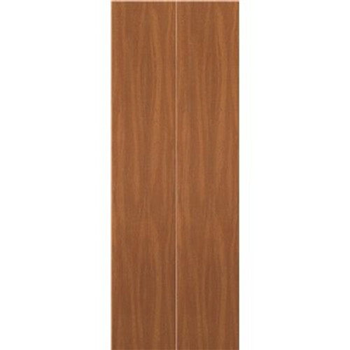 Masonite 24 in. x 80 in. Imperial Oak Textured Flush Medium Brown Hollow Core Wood Interior Closet Bi-Fold Door