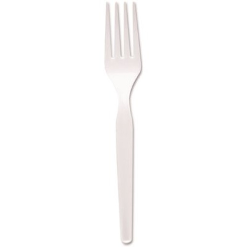 DIXIE Medium Weight Polystyrene Forks in White (1000 Per Case)