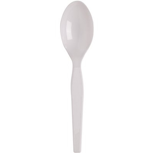 DIXIE Medium-Weight White, Disposable Polystyrene Plastic Teaspoons, Utensils (1,000 per Case)