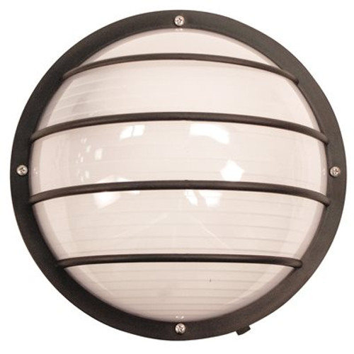 INCON LIGHTING OUTDOOR WALL FIXTURE, BLACK PAN HOUSING, WHITE POLY LENS 2/13WPL