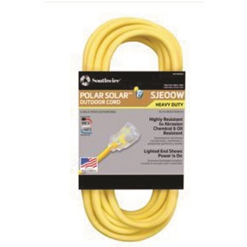 Southwire 100 ft. 10/3 SJEOW Outdoor Heavy-Duty T-Prene Extension Cord with Power Light Plug