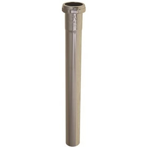 Premier 1-1/4 in. x 12 in. Brass Extension Tube with Slip Joint, Chrome, 22-Gauge