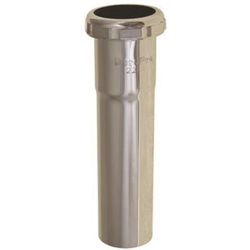 Premier 1-1/2 in. x 6 in. Brass Extension Tube with Slip Joint, Chrome, 22-Gauge