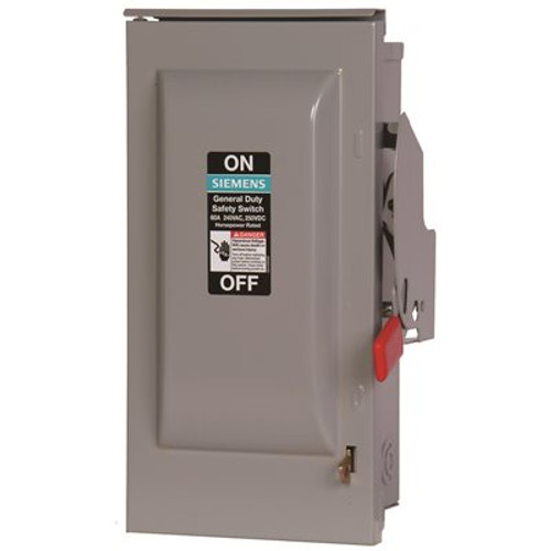 Siemens General Duty 100 Amp 240-Volt 2-Pole Outdoor Fusible Safety Switch with Neutral