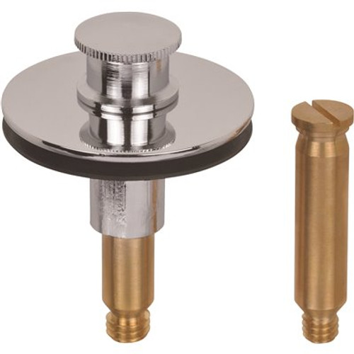 IPS Corporation 3/8 in. and 5/16 in. Posts Brass Push 'N Lift Tub Drain Stopper in Chrome Finish