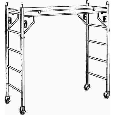 Werner 6 ft. Steel Rolling Scaffold 1000 lbs. Load Capacity