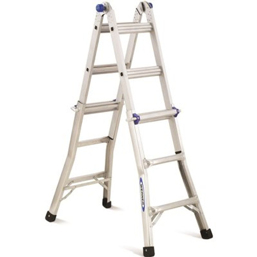 Werner 14 ft. Reach Aluminum Telescoping Multi-Position Ladder with 300 lbs. Load Capacity Type IA Duty Rating