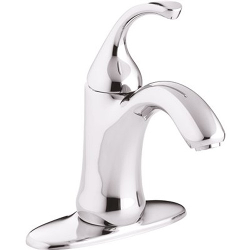 KOHLER Forte Single Hole Single-Handle Low-Arc Water-Saving Bathroom Faucet in Polished Chrome