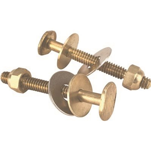 ProPlus 5/16 in. x 2-1/4 in. Toilet Bolts Brass Johnni Bolt (2 Pack)