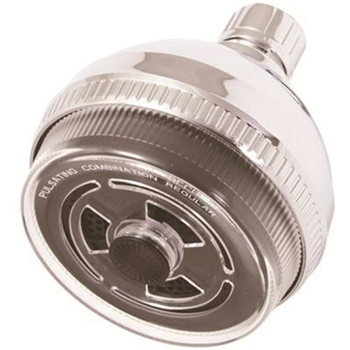 Premier 3-Spray 3.8 in. Single Wall Mount Fixed Adjustable Shower Head in Chrome
